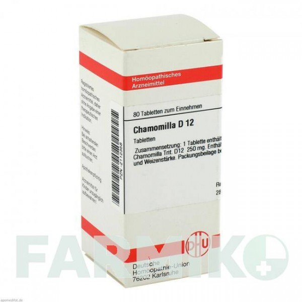 ХАМОМИЛЛА (CHAMOMILLA) D 12 таблетки 80 шт - Гомеопатия DHU