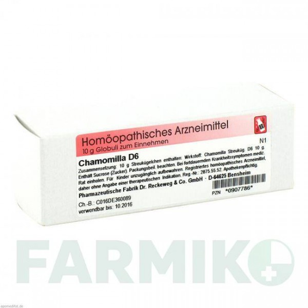 ХАМОМИЛЛА (CHAMOMILLA) D 6 глобули 10 г - Гомеопатия DR.RECKEWEG