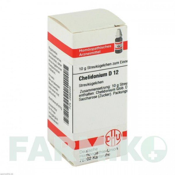 ХЕЛИДОНИУМ (CHELIDONIUM) D 12 глобули 10 г - Гомеопатия DHU