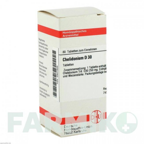 ХЕЛИДОНИУМ (CHELIDONIUM) D 30 таблетки 80 шт - Гомеопатия DHU