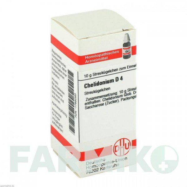 ХЕЛИДОНИУМ (CHELIDONIUM) D 4 глобули 10 г - Гомеопатия DHU