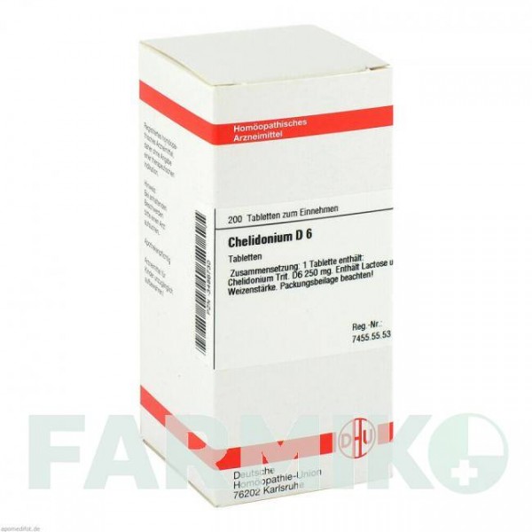 ХЕЛИДОНИУМ (CHELIDONIUM) D 6 таблетки 200 шт - Гомеопатия DHU