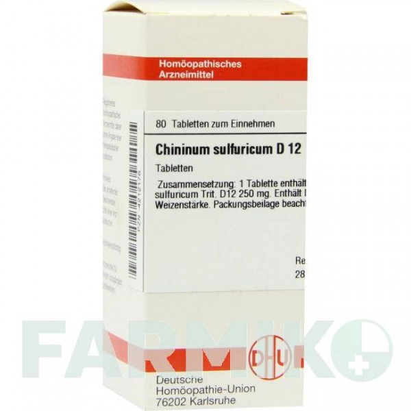 ХИНИНУМ СУЛЬФУРИКУМ (CHININUM SULFURICUM) D 12 таблетки 80 шт - Гомеопатия DHU