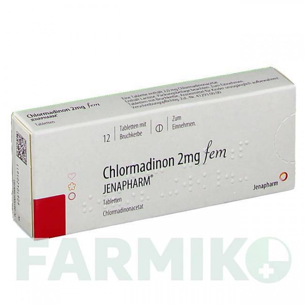 ХЛОРМАДИНОН (CHLORMADINON) 2 мг таблетки 12 шт - Хлормадинон JENAPHARM