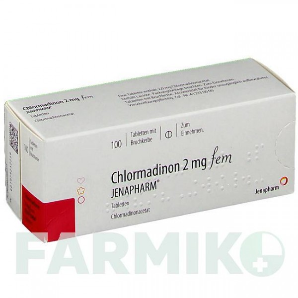 ХЛОРМАДИНОН (CHLORMADINON) 2 мг таблетки 100 шт - Хлормадинон JENAPHARM