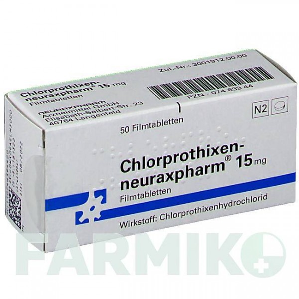 ХЛОРПРОТИКСЕН (CHLORPROTHIXEN) 15 мг таблетки 50 шт - Хлорпротиксен NEURAXPHARM