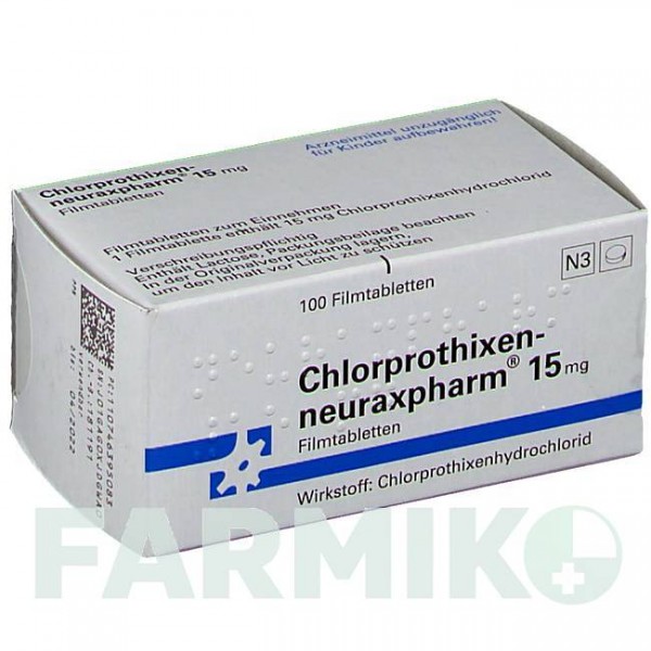 ХЛОРПРОТИКСЕН (CHLORPROTHIXEN) 15 мг таблетки 100 шт - Хлорпротиксен NEURAXPHARM