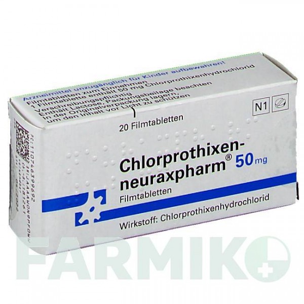 ХЛОРПРОТИКСЕН (CHLORPROTHIXEN) 50 мг таблетки 20 шт - Хлорпротиксен NEURAXPHARM