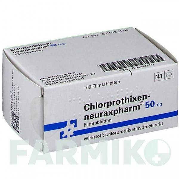 ХЛОРПРОТИКСЕН (CHLORPROTHIXEN) 50 мг таблетки 100 шт - Хлорпротиксен NEURAXPHARM