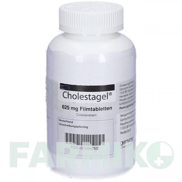 ХОЛЕСТАГЕЛЬ (CHOLESTAGEL) 625 мг таблетки 180 шт - Колесевелам KOHLPHARMA
