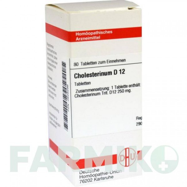 ХОЛЕСТЕРИНУМ (CHOLESTERINUM) D 12 таблетки 80 шт - Гомеопатия DHU