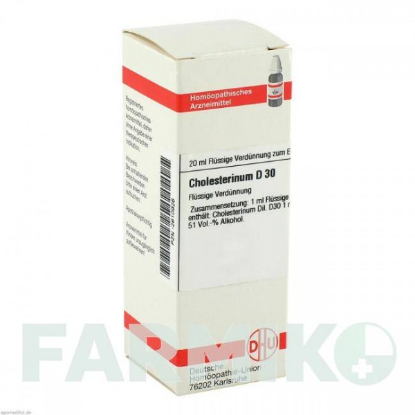 ХОЛЕСТЕРИНУМ (CHOLESTERINUM) D 30 раствор 20 мл - Гомеопатия DHU