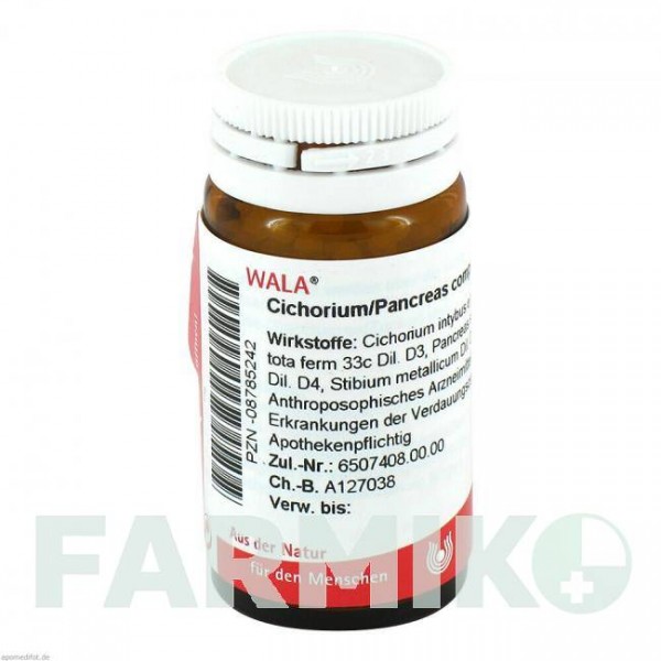 ЦИХОРИУМ ПАНКРЕАС (CICHORIUM PANCREAS) глобули 20 г - Гомеопатия WALA HEILMITTEL
