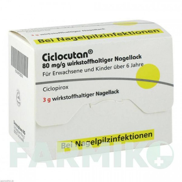 ЦИКЛОКУТАН (CICLOCUTAN) 80 мг/г лак 3 г - Циклопірокс DERMAPHARM