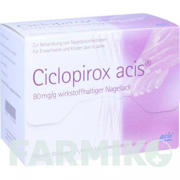 ЦИКЛОПИРОКС (CICLOPIROX) 80 мг/г лак 6 г - Циклопирокс ACIS