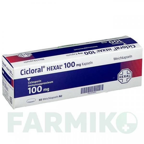 ЦИКЛОРАЛ (CICLORAL) 100 мг капсули 50 шт - Циклоспорин HEXAL