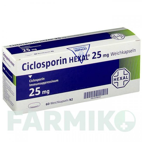 ЦИКЛОСПОРИН (CICLOSPORIN) 25 мг капсулы 60 шт - Циклоспорин HEXAL