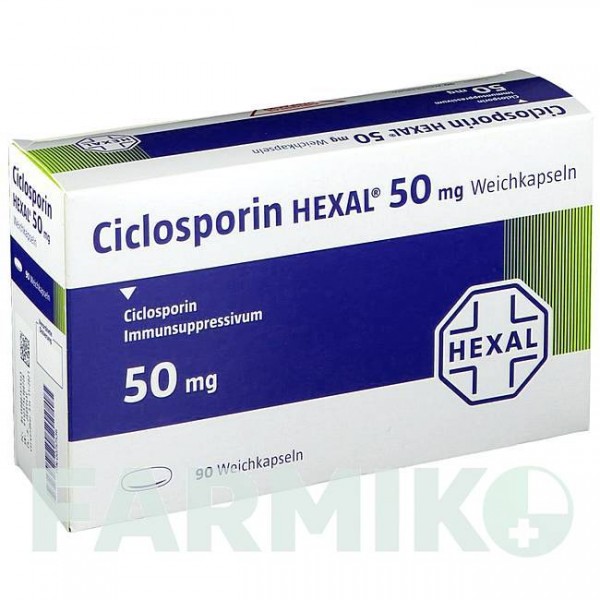 ЦИКЛОСПОРИН (CICLOSPORIN) 50 мг капсули 30 шт - Циклоспорин HEXAL