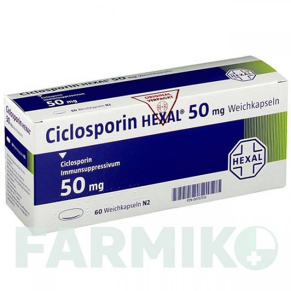 ЦИКЛОСПОРИН (CICLOSPORIN) 50 мг капсули 60 шт - Циклоспорин HEXAL