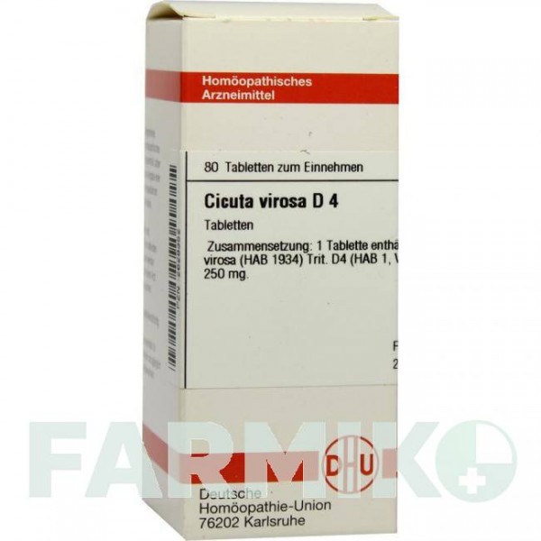 ЦИКУТА ВИРОСА (CICUTA VIROSA) D 4 таблетки 80 шт - Гомеопатия DHU