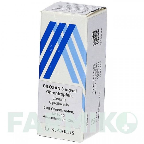 ЦИЛОКСАН (CILOXAN) 3 мг/мл капли 5 мл - Ципрофлоксацин KOHLPHARMA