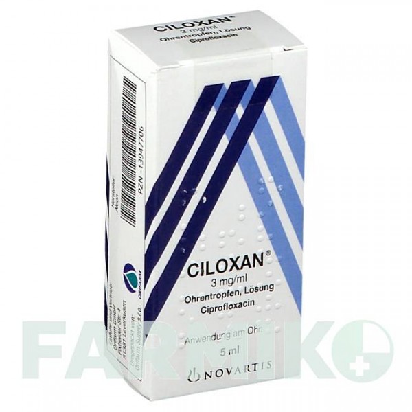 ЦИЛОКСАН (CILOXAN) 3 мг/мл капли 5 мл - Ципрофлоксацин ORIFARM