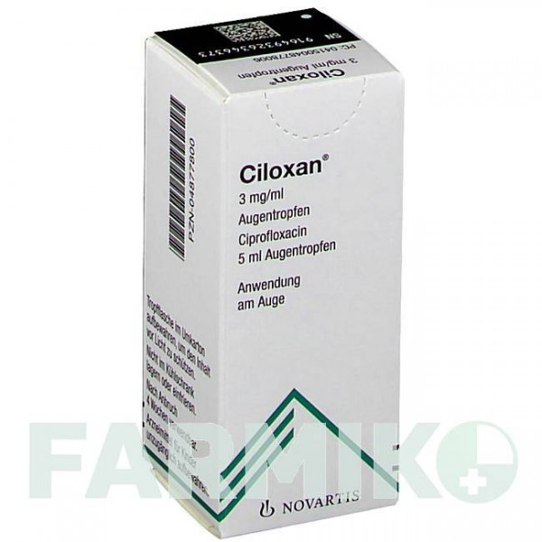ЦИЛОКСАН (CILOXAN) капли 5 мл - Ципрофлоксацин NOVARTIS