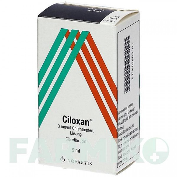 ЦИЛОКСАН (CILOXAN) капли 5 мл - Ципрофлоксацин NOVARTIS