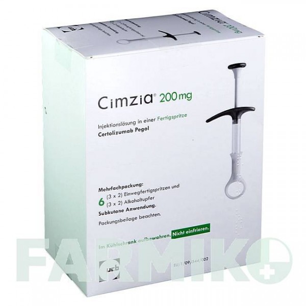 ЦИМЗИЯ (CIMZIA) 200 мг раствор 1x2 шт - Цертолизумаб пегол ABACUS MEDICINE