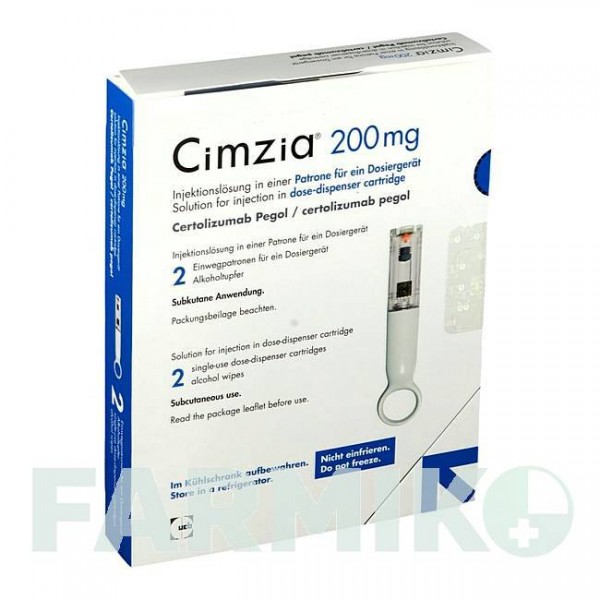 ЦИМЗИЯ (CIMZIA) 200 мг раствор 1x2 шт - Цертолизумаб пегол UCB PHARMA