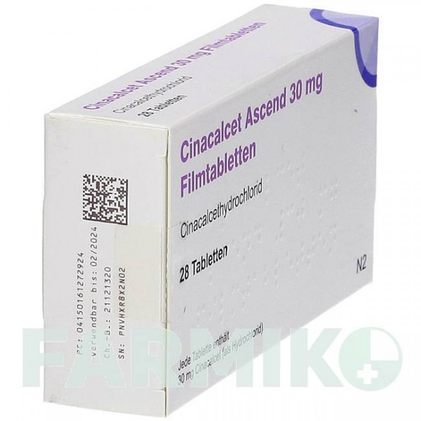 ЦИНАКАЛЬЦЕТ (CINACALCET) 30 мг таблетки 28 шт - Цинакальцет ASCEND
