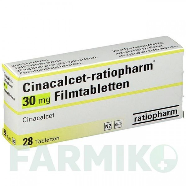 ЦИНАКАЛЬЦЕТ (CINACALCET) 30 мг таблетки 28 шт - Цинакальцет RATIOPHARM