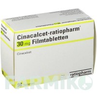 ЦИНАКАЛЬЦЕТ (CINACALCET) 30 мг таблетки 98 шт - Цинакальцет RATIOPHARM