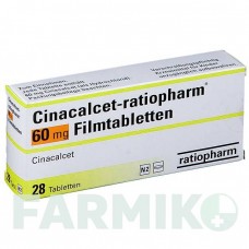 ЦИНАКАЛЬЦЕТ (CINACALCET) 60 мг таблетки 28 шт - Цинакальцет RATIOPHARM