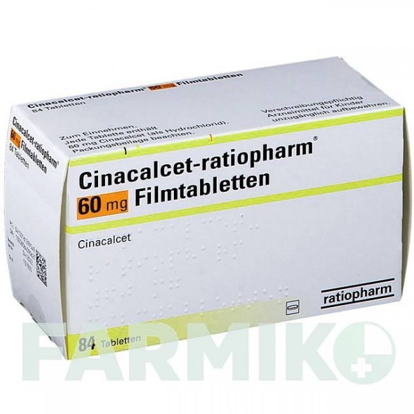 ЦИНАКАЛЬЦЕТ (CINACALCET) 60 мг таблетки 84 шт - Цинакальцет RATIOPHARM