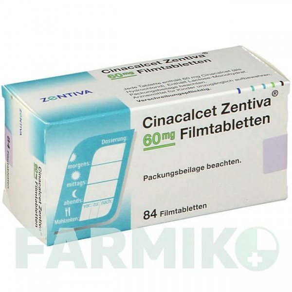 ЦИНАКАЛЬЦЕТ (CINACALCET) 60 мг таблетки 84 шт - Цинакальцет ZENTIVA