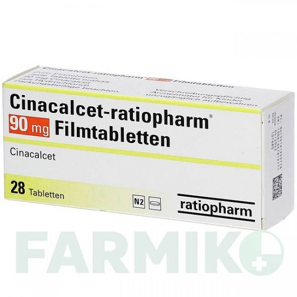 ЦИНАКАЛЬЦЕТ (CINACALCET) 90 мг таблетки 28 шт - Цинакальцет RATIOPHARM