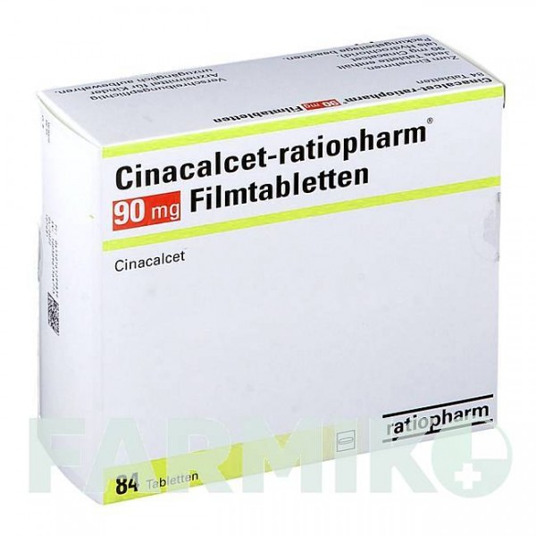 ЦИНАКАЛЬЦЕТ (CINACALCET) 90 мг таблетки 84 шт - Цинакальцет RATIOPHARM