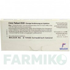 ЦИНИС ТАБАЦИ (CINIS TABACI) D 20 ампулы 8x1 мл - Гомеопатия WELEDA