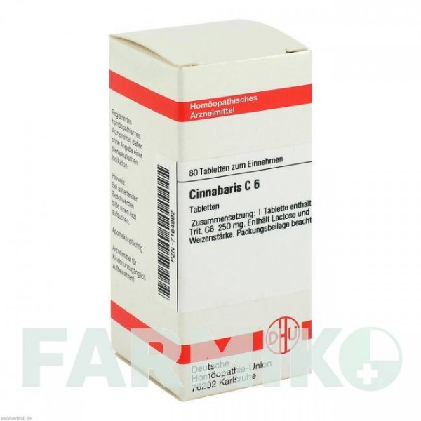 ЦИННАБАРИС (CINNABARIS) C 6 таблетки 80 шт - Гомеопатия DHU