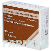 ЦИННАРИЗИН (CINNARIZIN) 20 мг/40 мг таблетки 100 шт - Циннаризин, Дименгидринат HENNIG