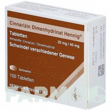 ЦИННАРИЗИН (CINNARIZIN) 20 мг/40 мг таблетки 100 шт - Цинаризин, Дименгідринат HENNIG