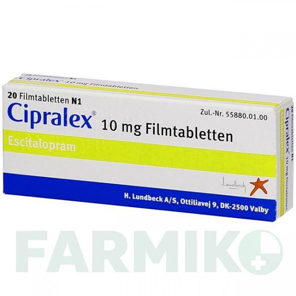 ЦИПРАЛЕКС (CIPRALEX) 10 мг таблетки 20 шт - Эсциталопрам LUNDBECK