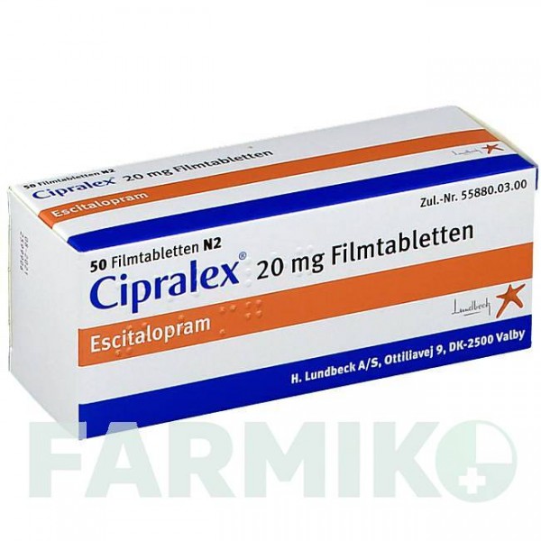 ЦИПРАЛЕКС (CIPRALEX) 20 мг таблетки 50 шт - Есциталопрам LUNDBECK