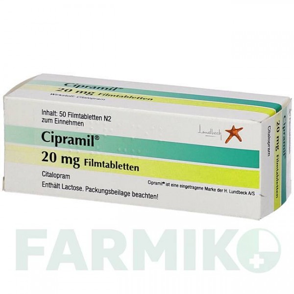 ЦИПРАМІЛ (CIPRAMIL) 20 мг таблетки 50 шт - Циталопрам EMRA-MED