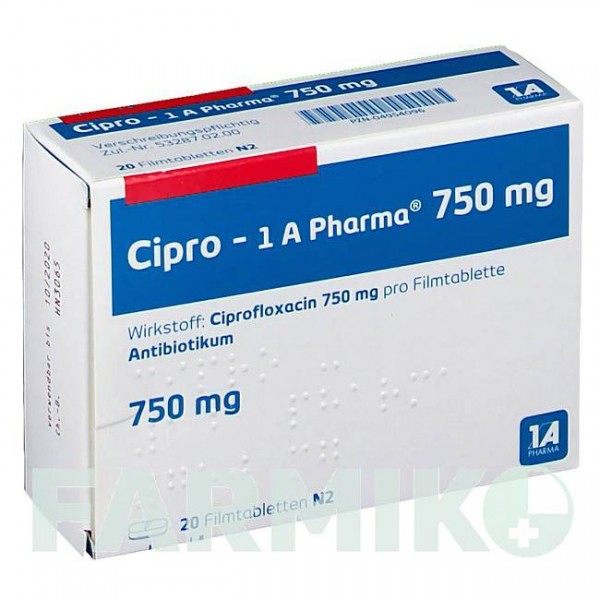 ЦИПРО (CIPRO) 750 мг таблетки 20 шт - Ципрофлоксацин 1 A PHARMA