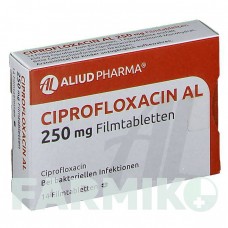 ЦИПРОФЛОКСАЦИН (CIPROFLOXACIN) 250 мг таблетки 14 шт - Ципрофлоксацин ALIUD PHARMA