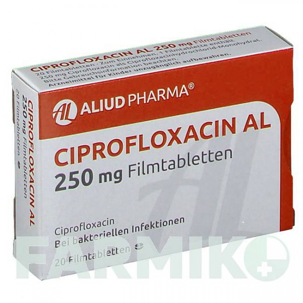 ЦИПРОФЛОКСАЦИН (CIPROFLOXACIN) 250 мг таблетки 20 шт - Ципрофлоксацин ALIUD PHARMA