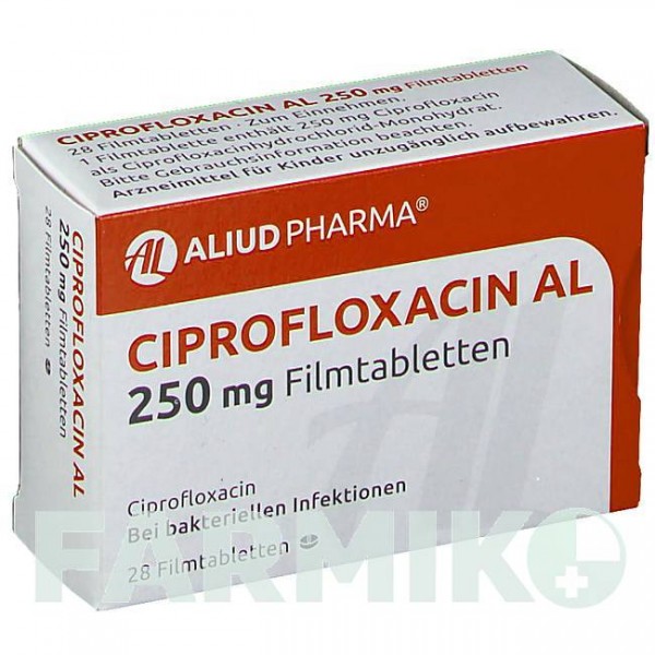 ЦИПРОФЛОКСАЦИН (CIPROFLOXACIN) 250 мг таблетки 28 шт - Ципрофлоксацин ALIUD PHARMA