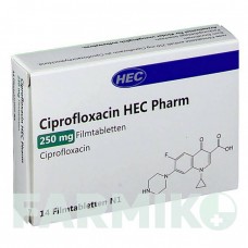 ЦИПРОФЛОКСАЦИН (CIPROFLOXACIN) 250 мг таблетки 14 шт - Ципрофлоксацин HEC PHARM